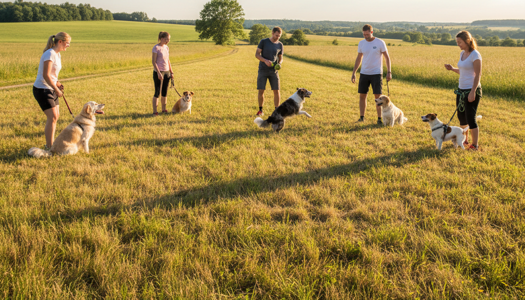 Gemeinsames Hundetraining im Sommer